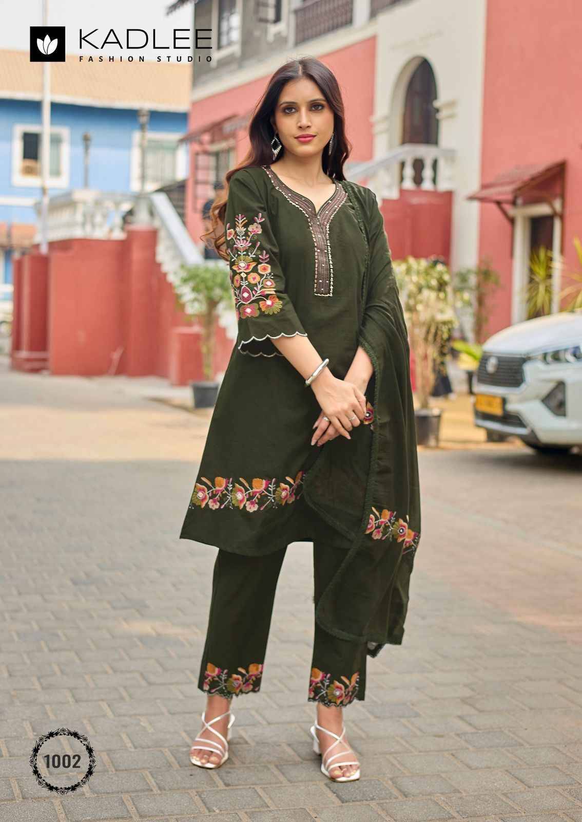 Aamira By KADLEE 1001 To 1004 Series Beautiful Festive Suits Colorful Stylish Fancy Ethnic Wear Cotton Embroidery Dresses At Wholesale Price